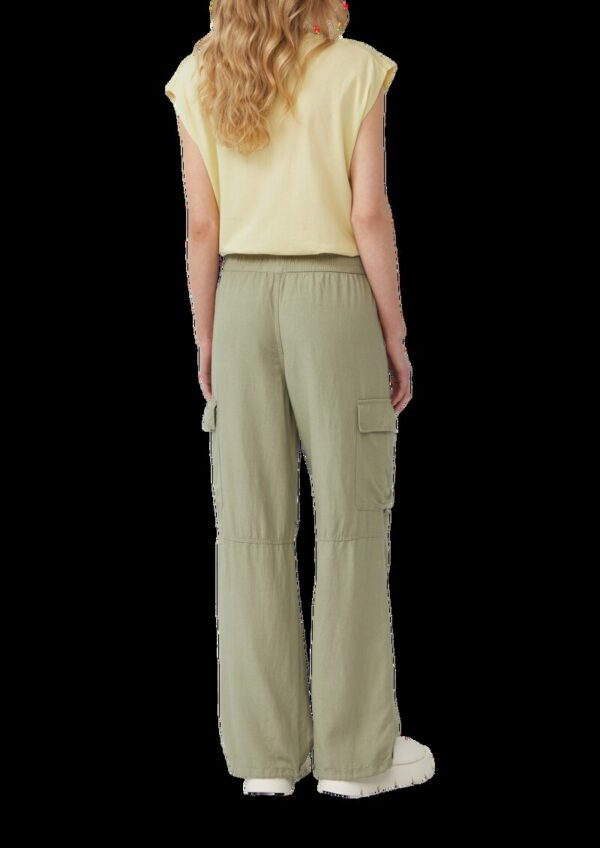 Cargo-Hose aus Leinenmix mit Kordelzug am Saum