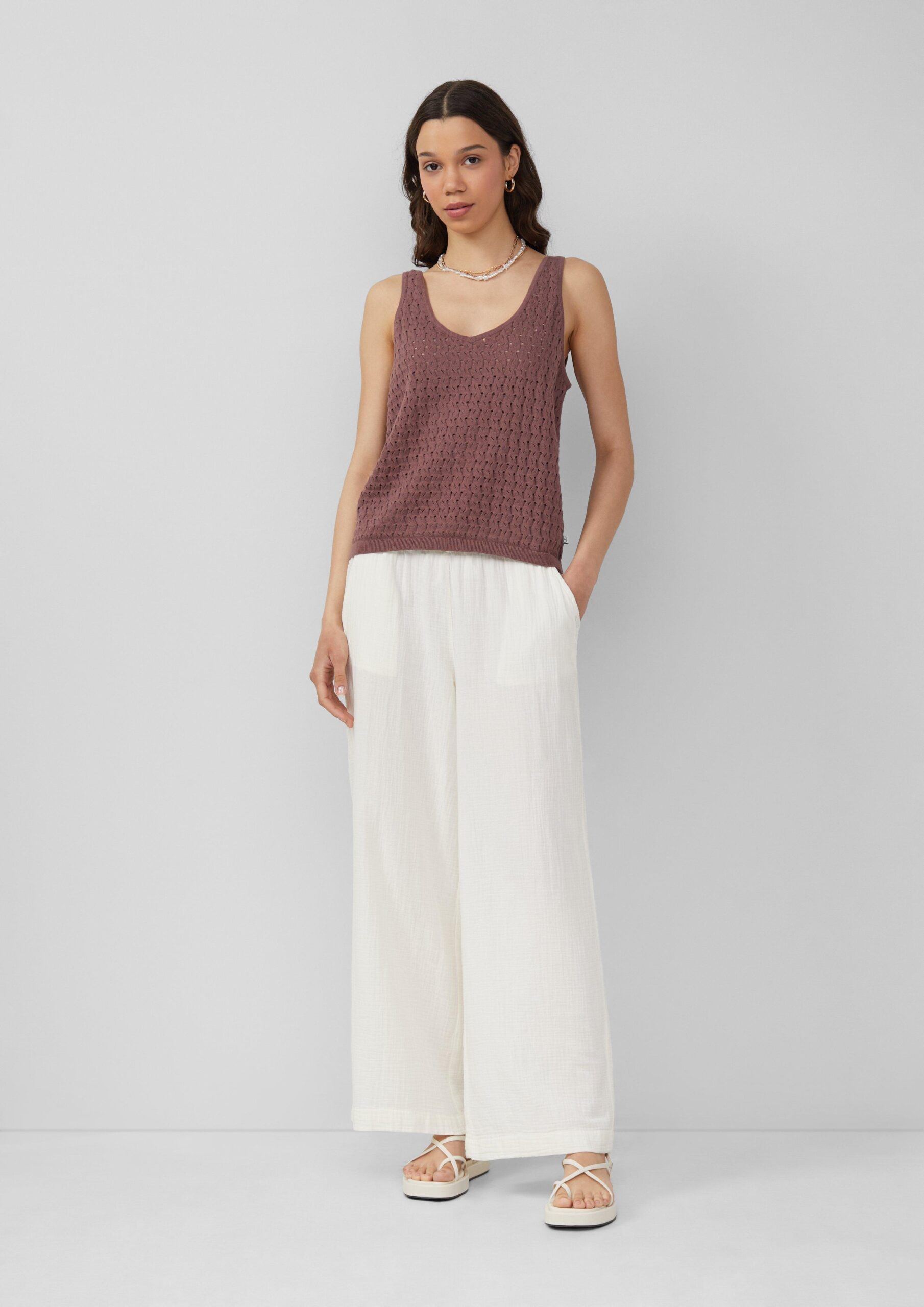 Musselin-Hose mit weitem Bein