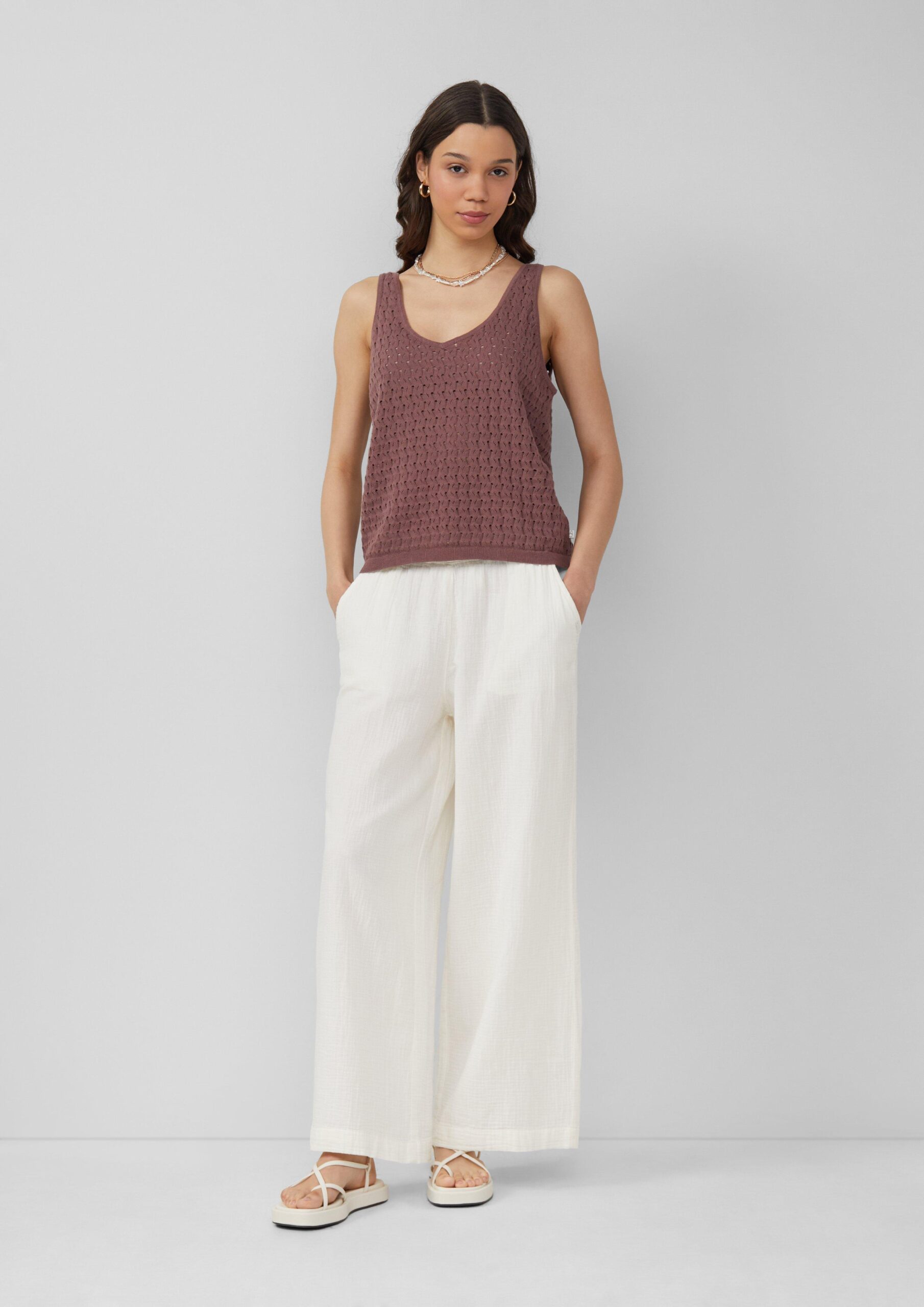 Musselin-Hose mit weitem Bein