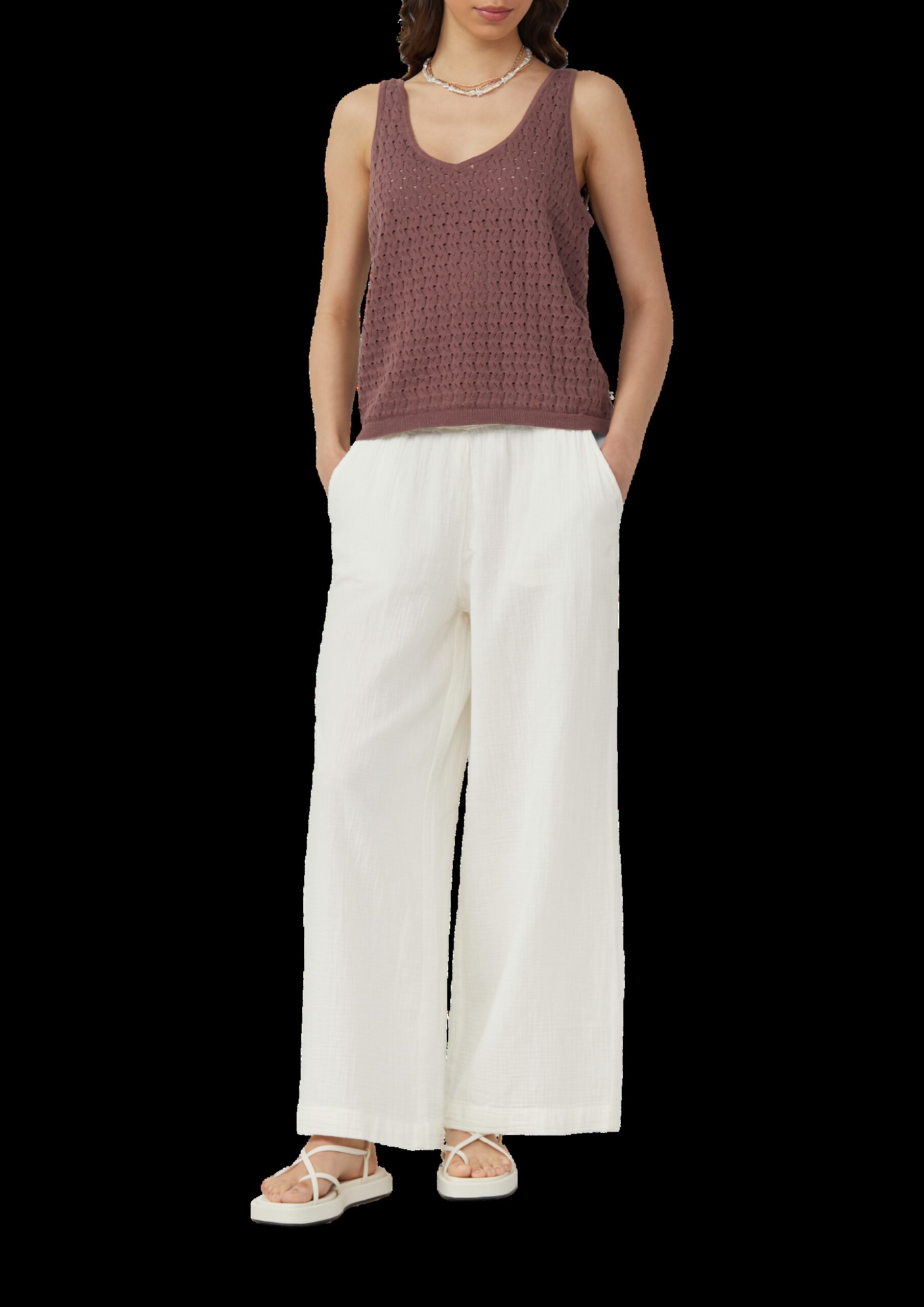 Musselin-Hose mit weitem Bein