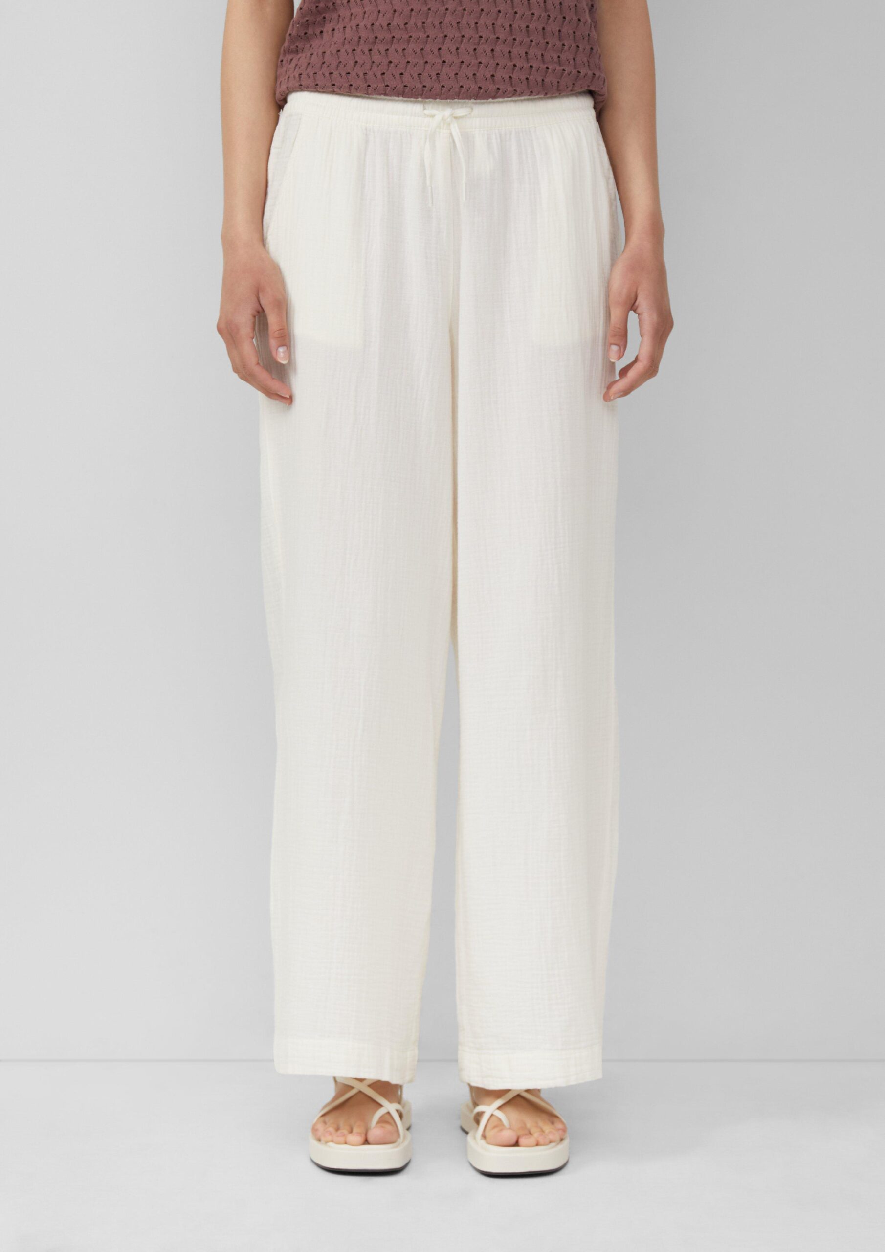 Musselin-Hose mit weitem Bein