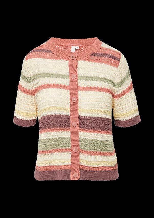 Kurzarm-Cardigan in Häkeloptik