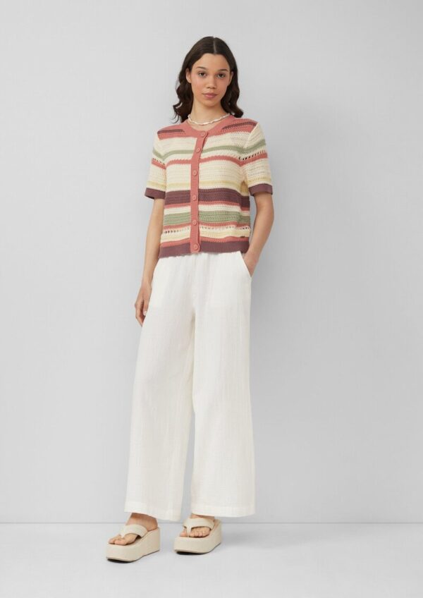 Kurzarm-Cardigan in Häkeloptik