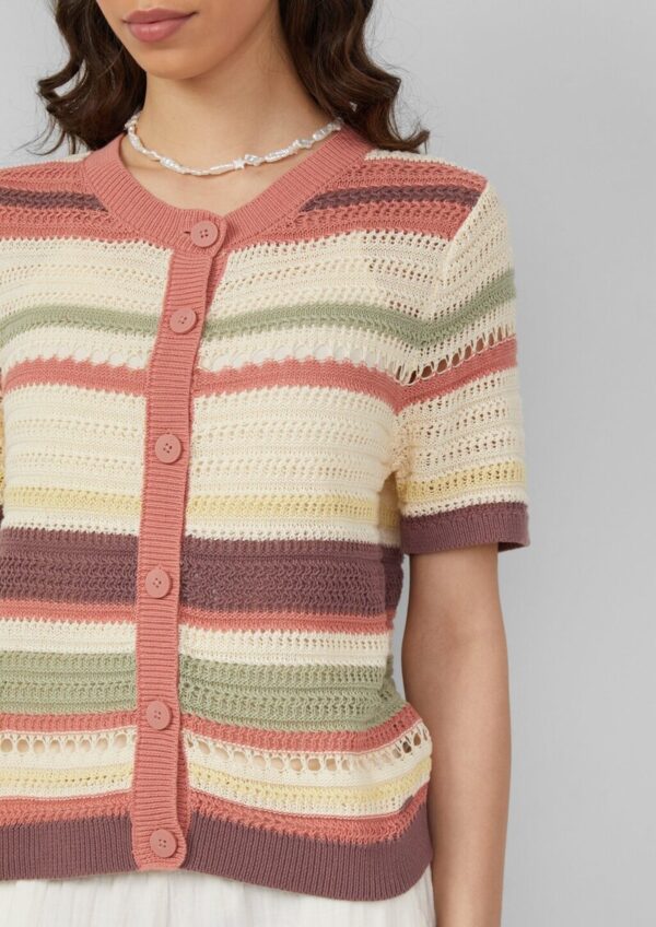 Kurzarm-Cardigan in Häkeloptik