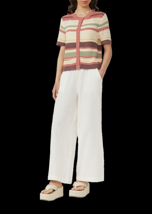 Kurzarm-Cardigan in Häkeloptik