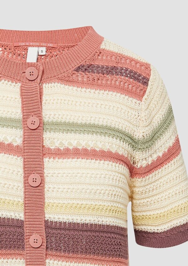 Kurzarm-Cardigan in Häkeloptik