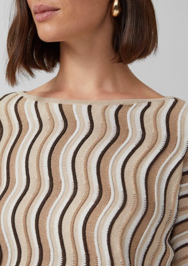 Leichter Feinstrick-Pullover im Relaxed Fit mit Wellenstrukturmuster