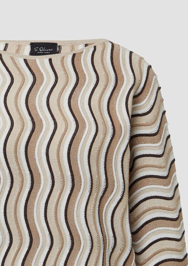 Leichter Feinstrick-Pullover im Relaxed Fit mit Wellenstrukturmuster
