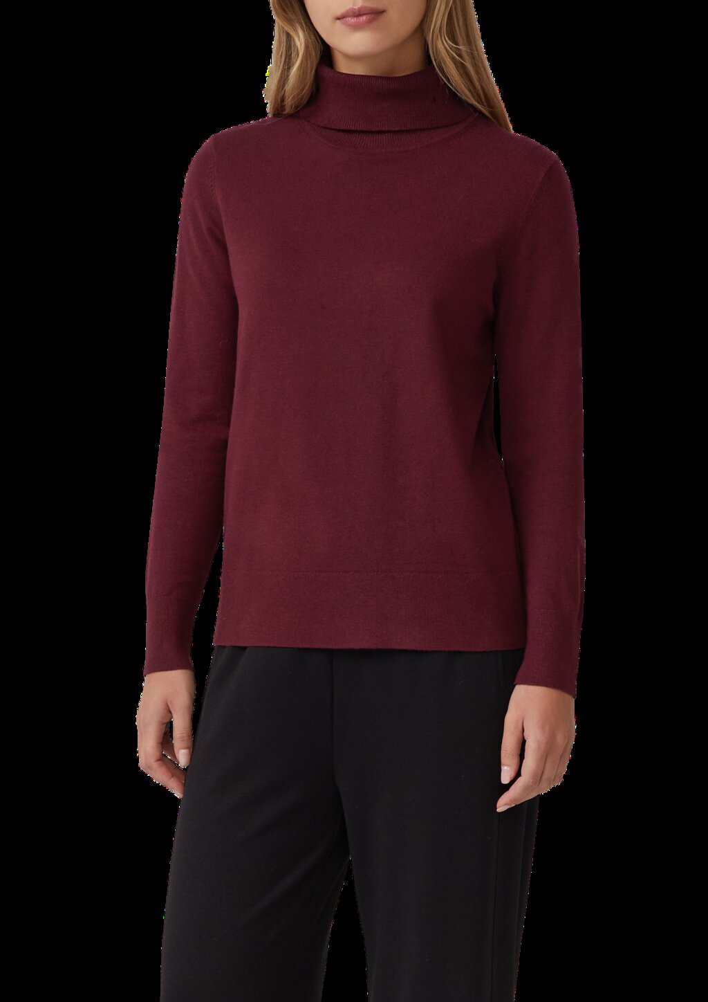 Feinstrickpullover aus Viskosemix mit Rollkragen