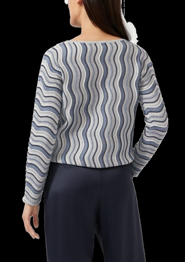 Leichter Feinstrick-Pullover mit Wellenstrukturmuster und Glitzergarn