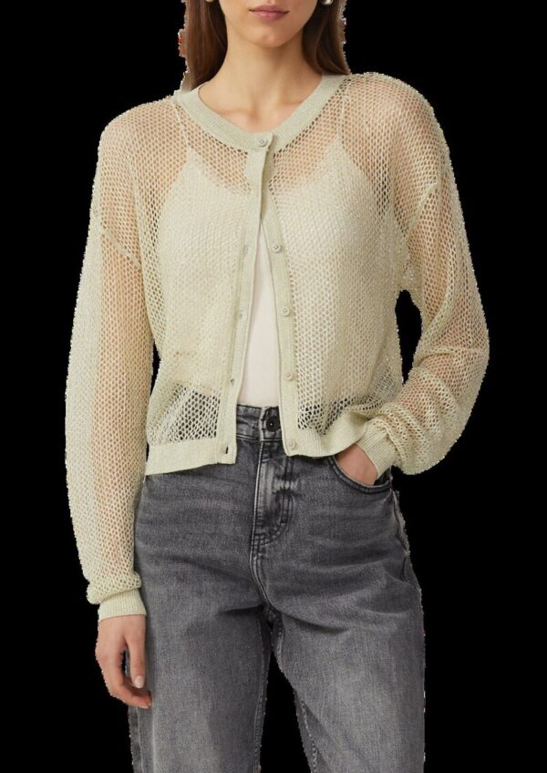 Jacke in Häkeloptik mit Glitzergarn