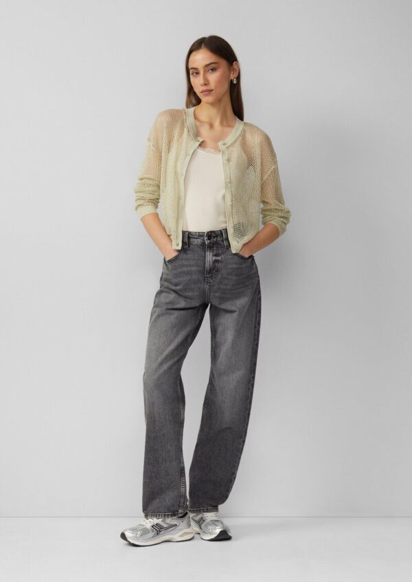 Jacke in Häkeloptik mit Glitzergarn