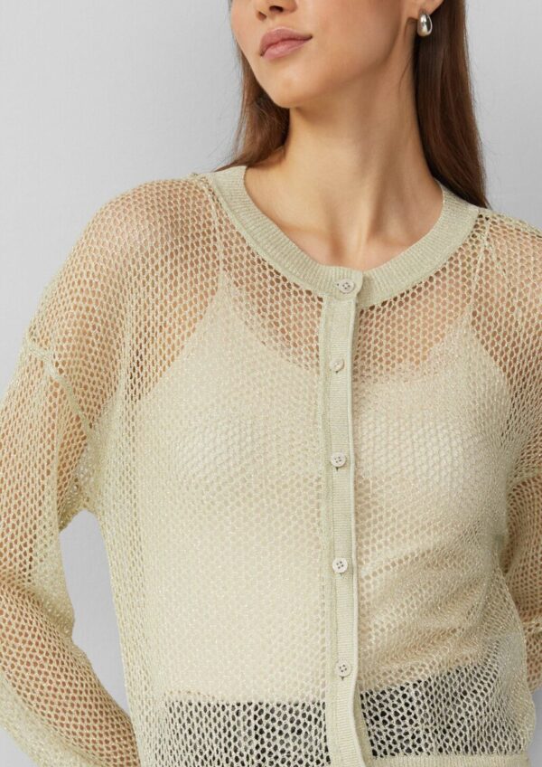 Jacke in Häkeloptik mit Glitzergarn
