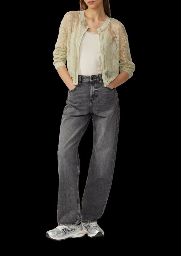 Jacke in Häkeloptik mit Glitzergarn