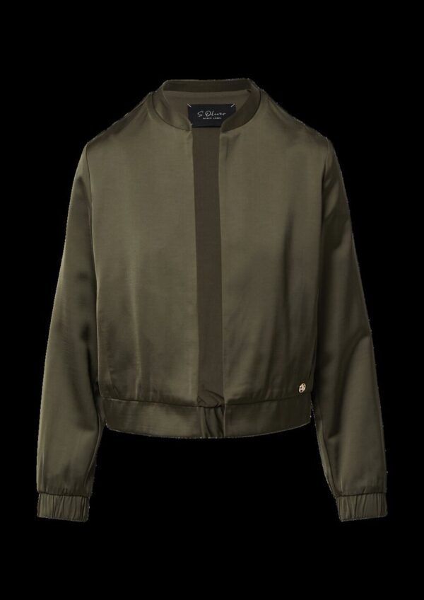 Offene Satinjacke mit Elastikbündchen