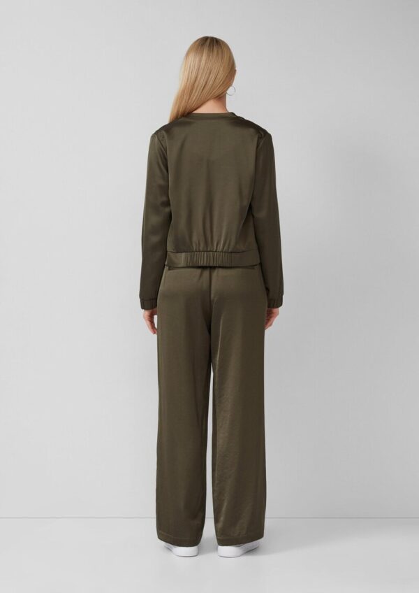 Offene Satinjacke mit Elastikbündchen