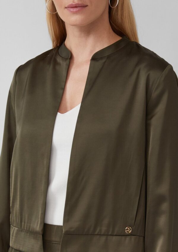 Offene Satinjacke mit Elastikbündchen