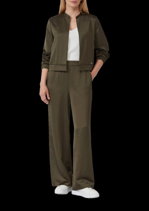 Offene Satinjacke mit Elastikbündchen