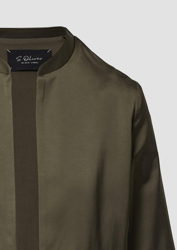 Offene Satinjacke mit Elastikbündchen