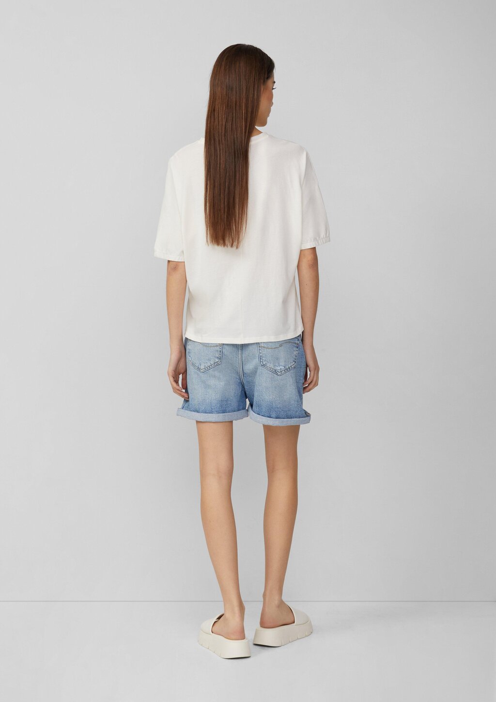 Loose Fit T-Shirt mit Gummibund an den Ärmeln