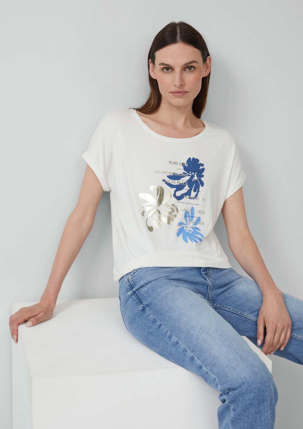 T-Shirt aus Viskosemix im Relaxed Fit