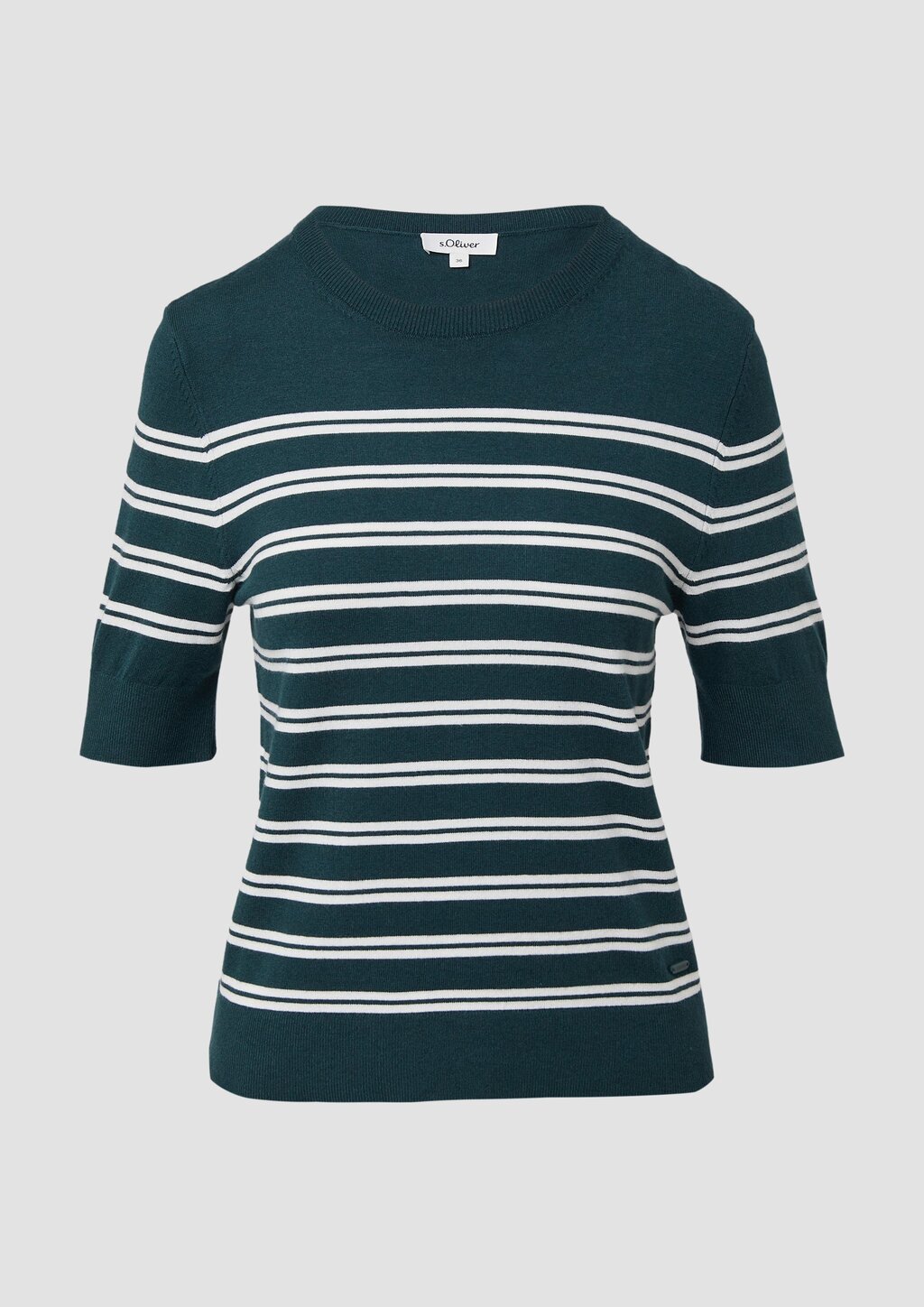 Kurzarm-Strickpullover aus Viskosemix