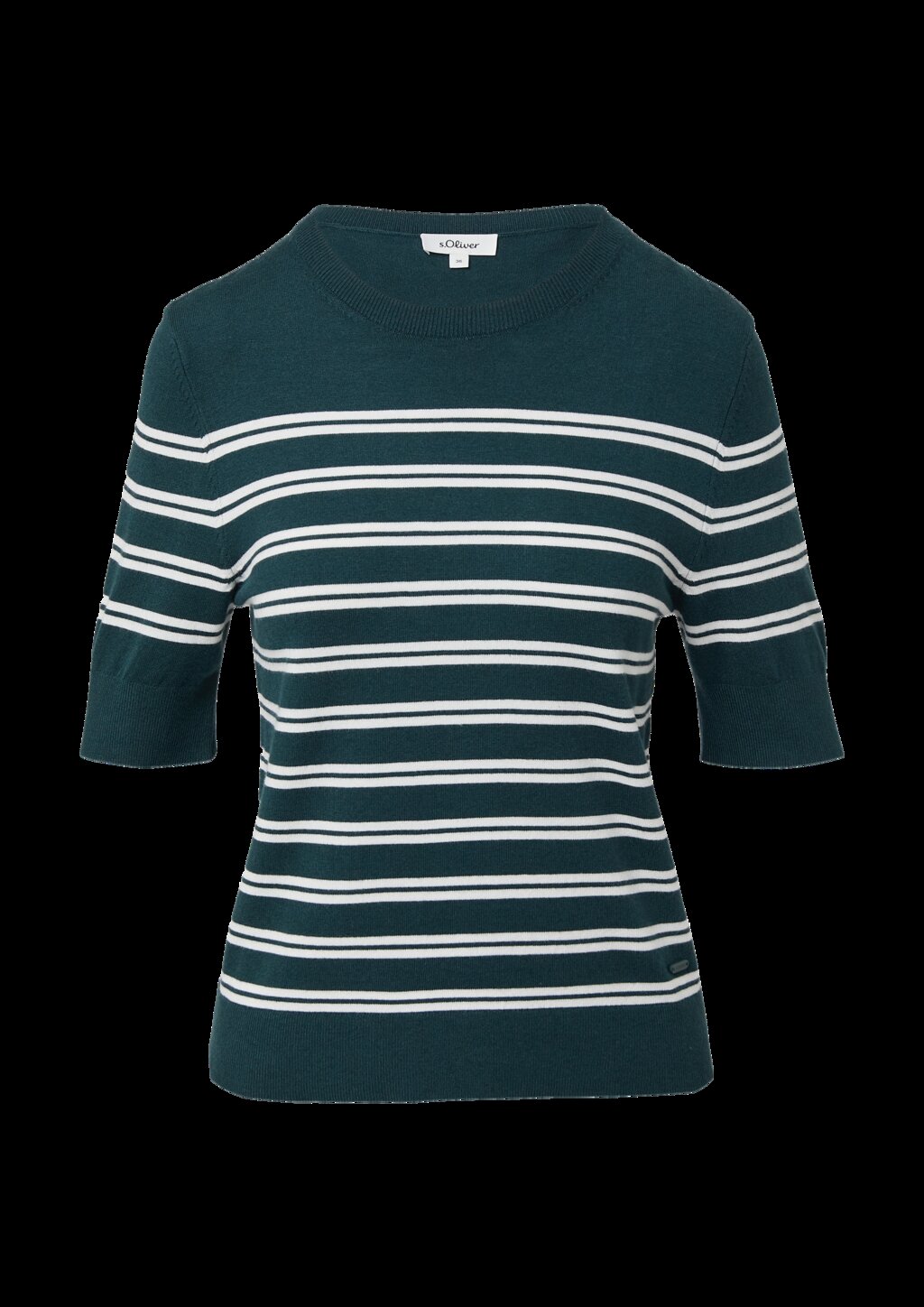 Kurzarm-Strickpullover aus Viskosemix