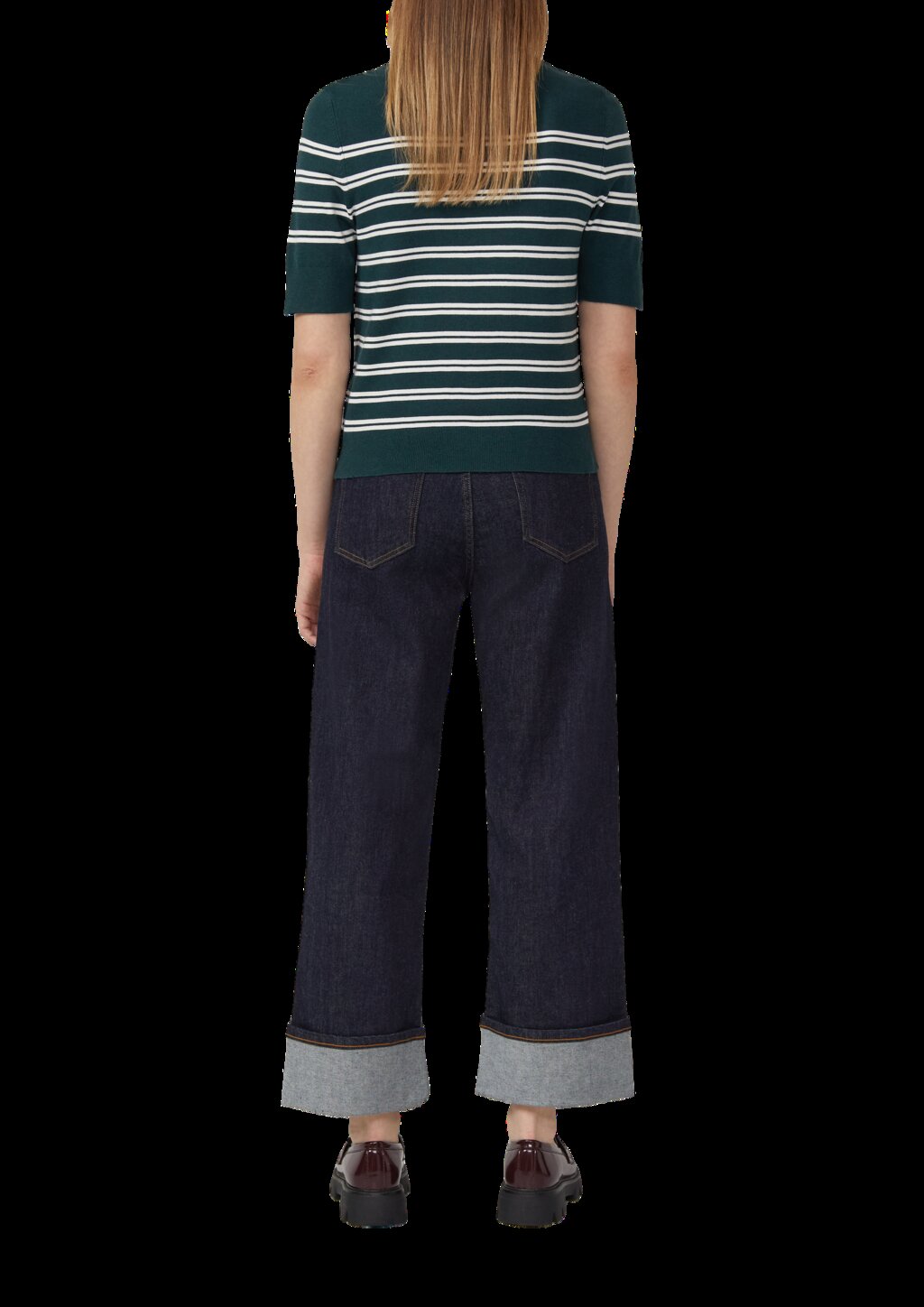 Kurzarm-Strickpullover aus Viskosemix