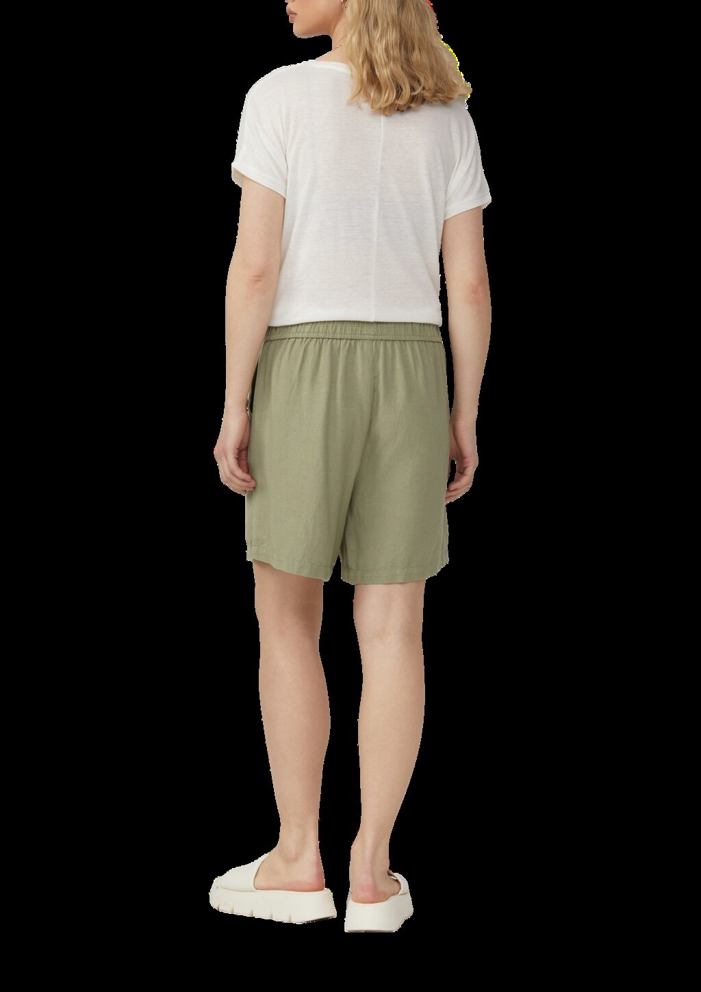 Leinenmix-Shorts mit Elastikbund