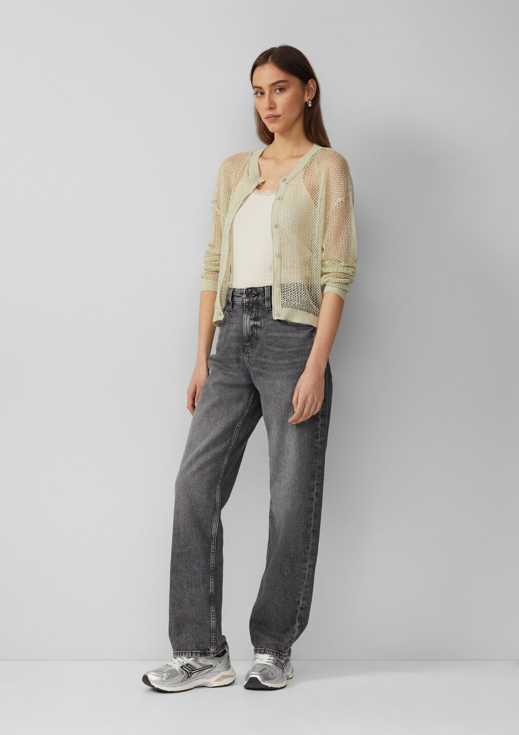 Spaghettiträgertop mit Spitzendetail