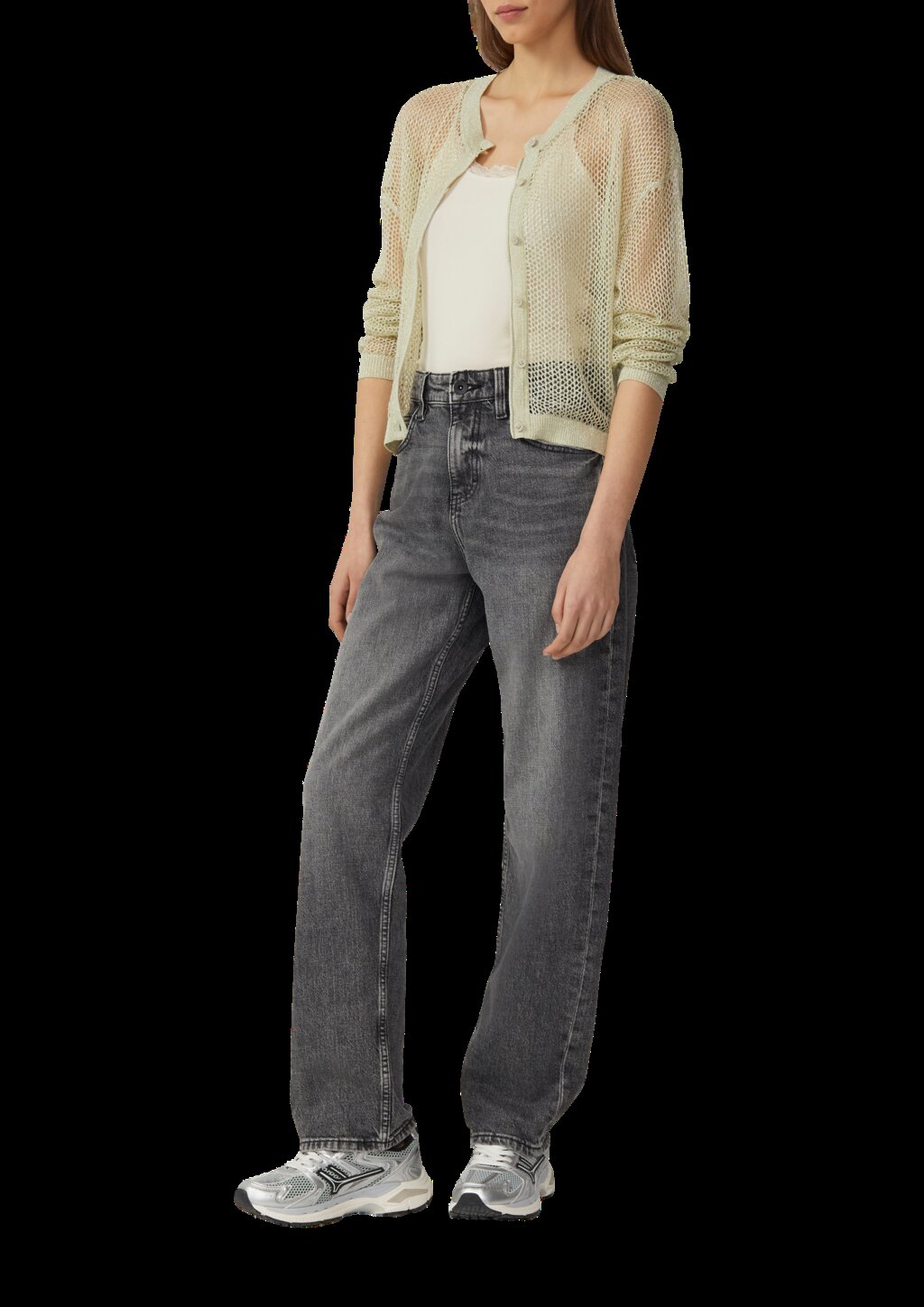 Spaghettiträgertop mit Spitzendetail