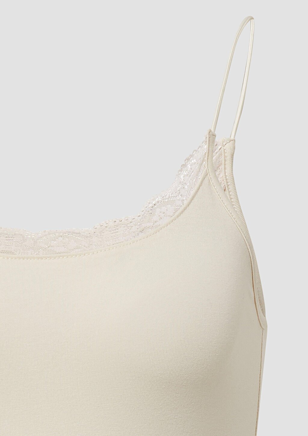 Spaghettiträgertop mit Spitzendetail