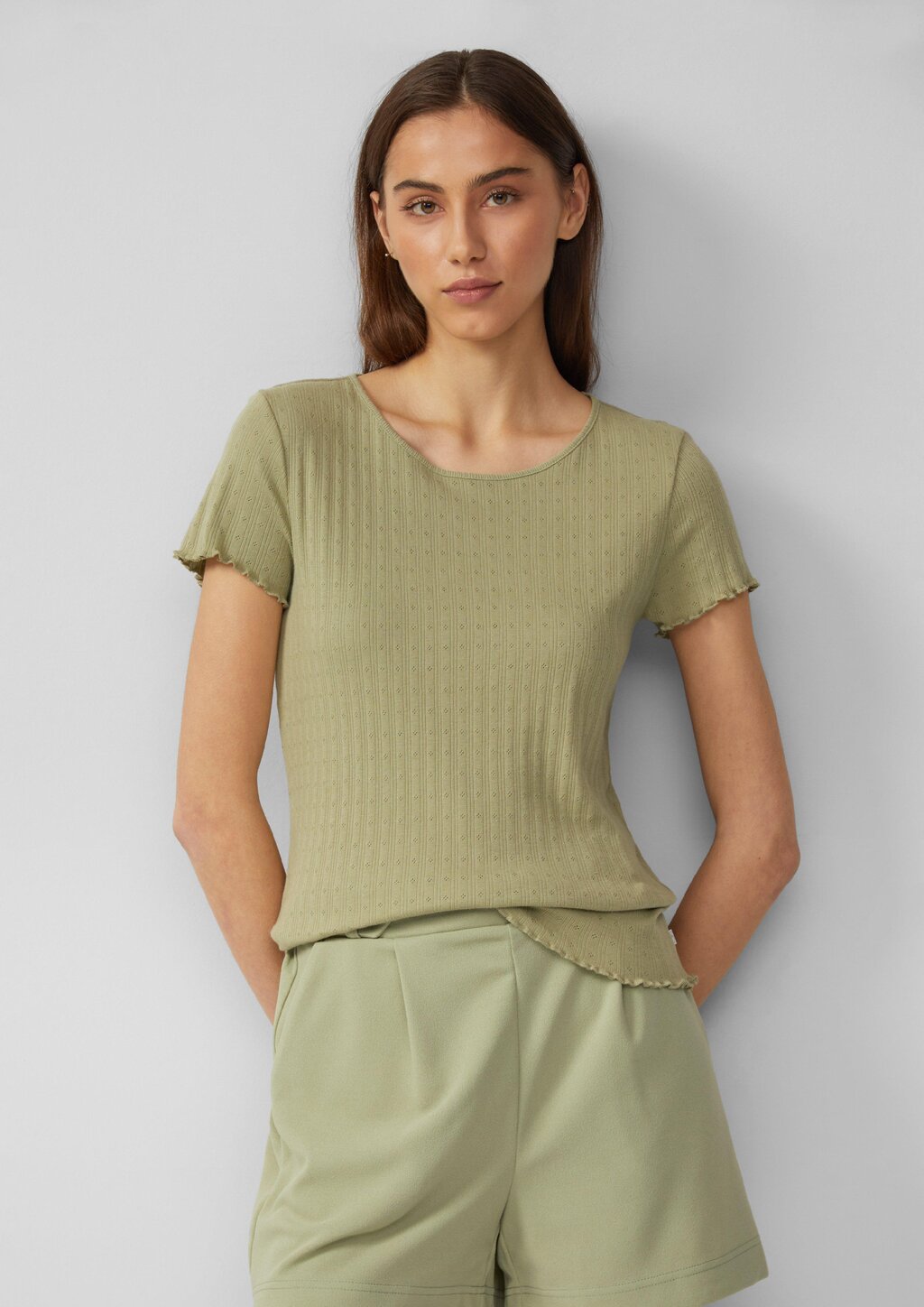 T-Shirt mit Ajour-Muster