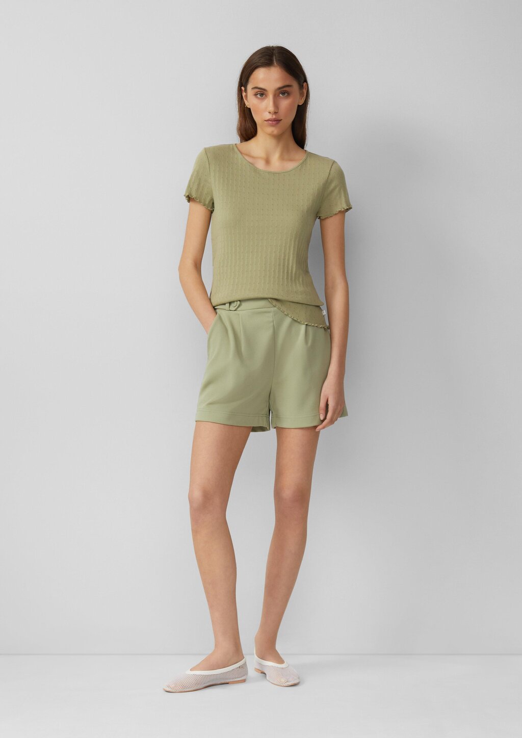 T-Shirt mit Ajour-Muster