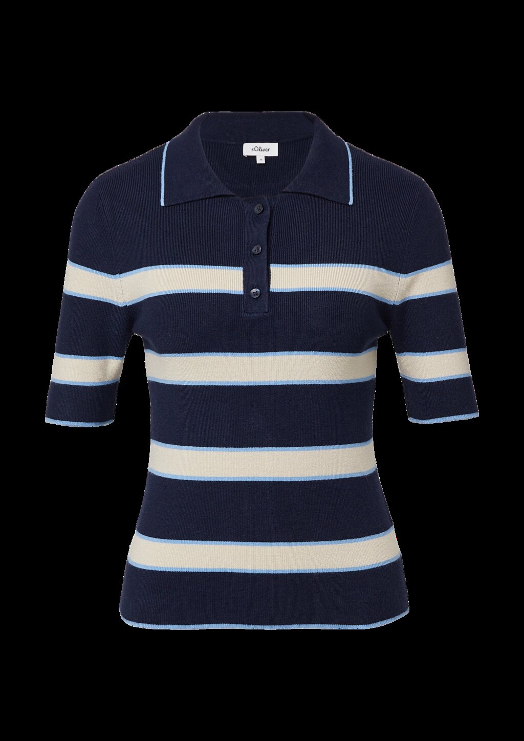 Verkürztes Strick-Polo im Slim Fit