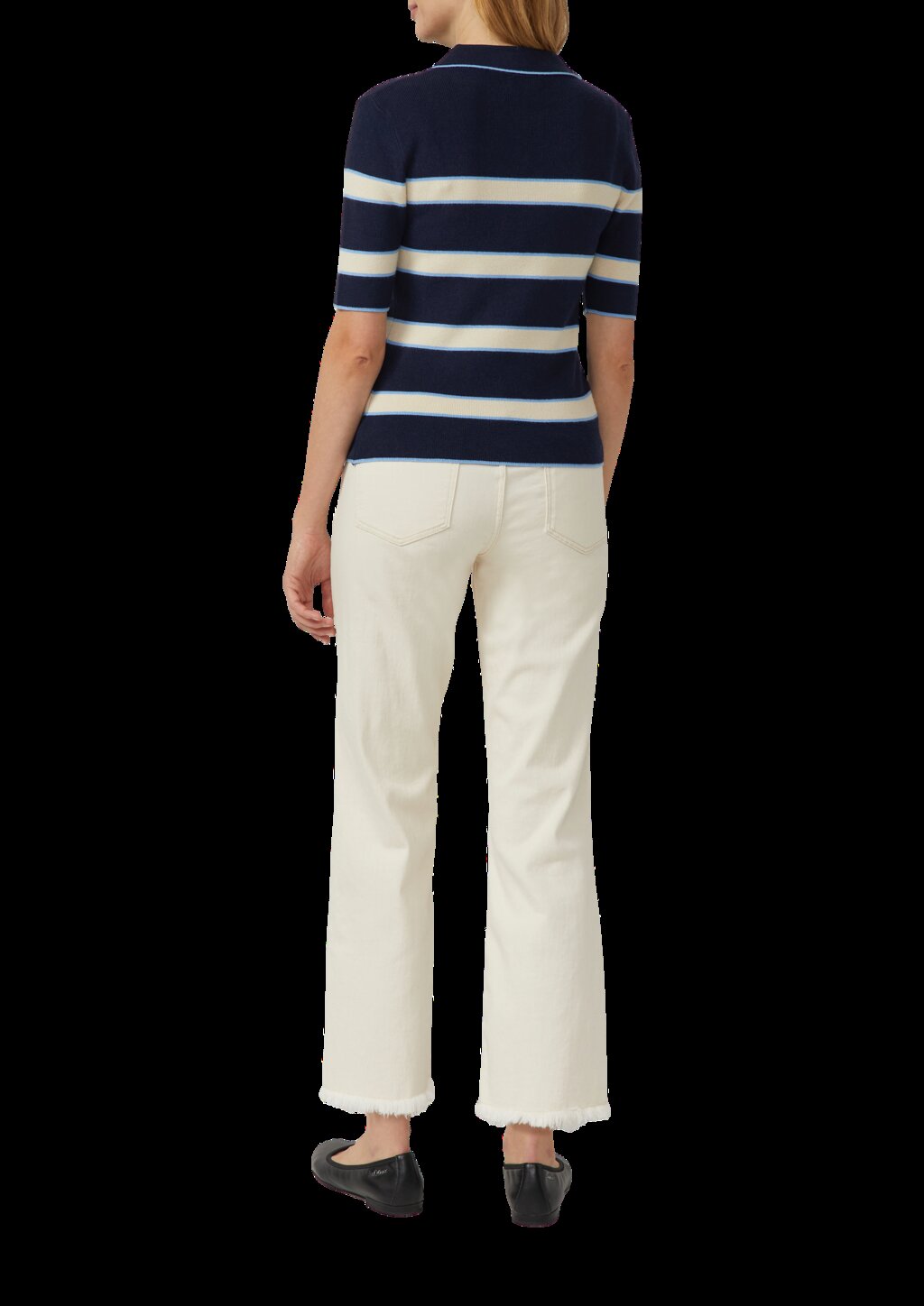 Verkürztes Strick-Polo im Slim Fit