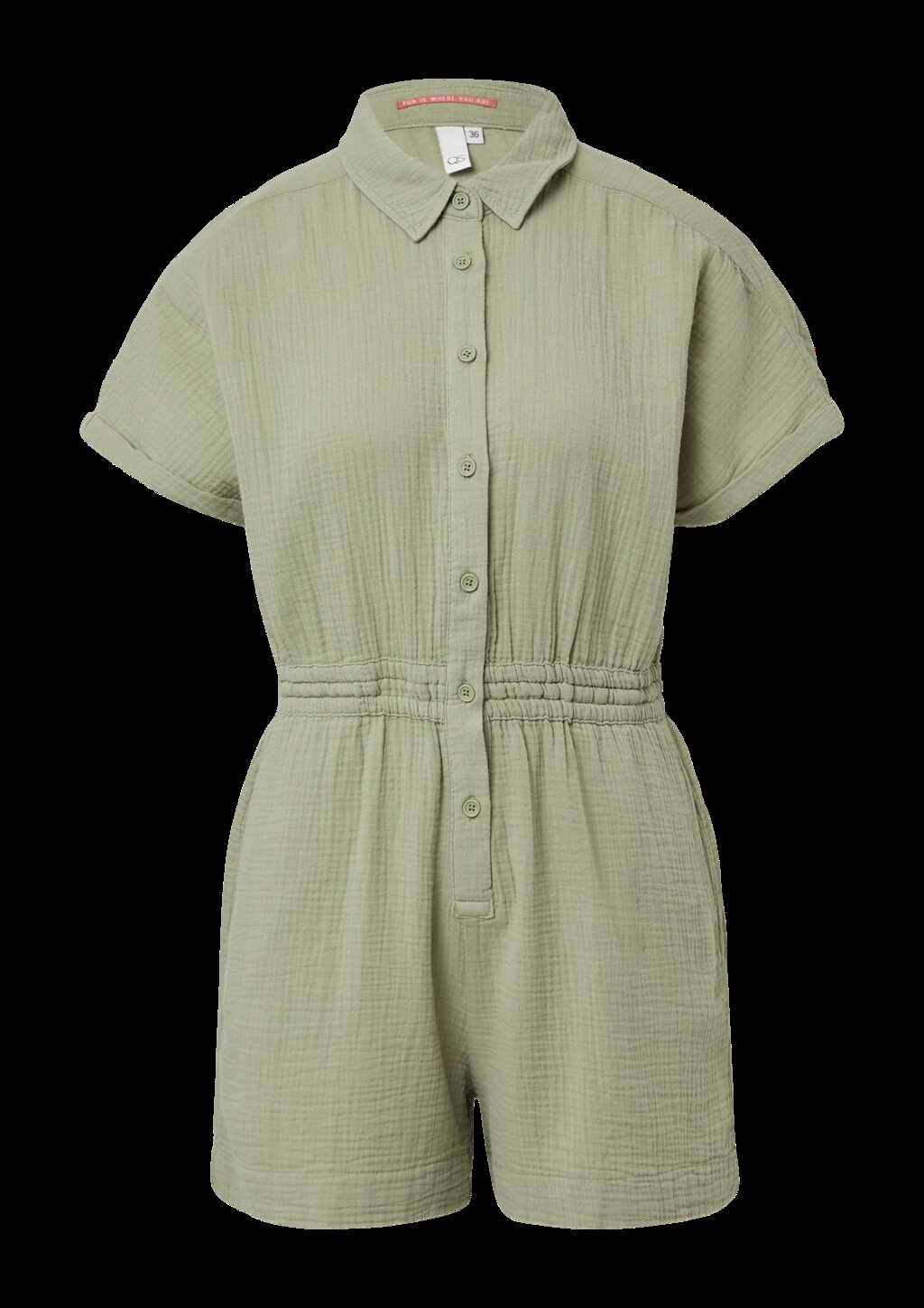 Musselin-Overall mit Elastikbund in der Taille