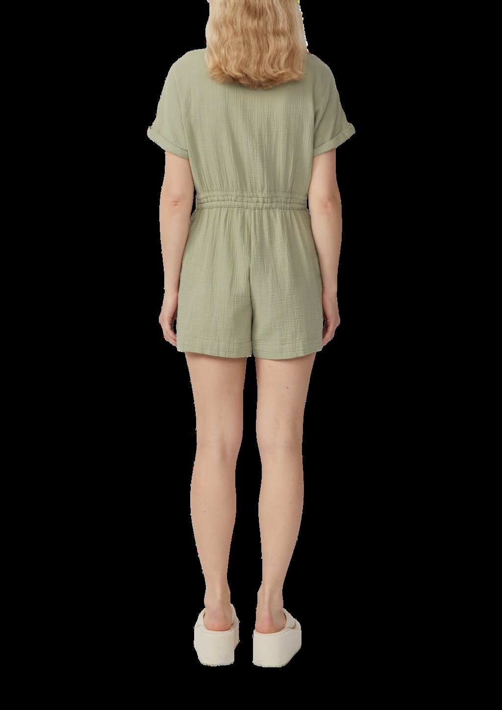 Musselin-Overall mit Elastikbund in der Taille