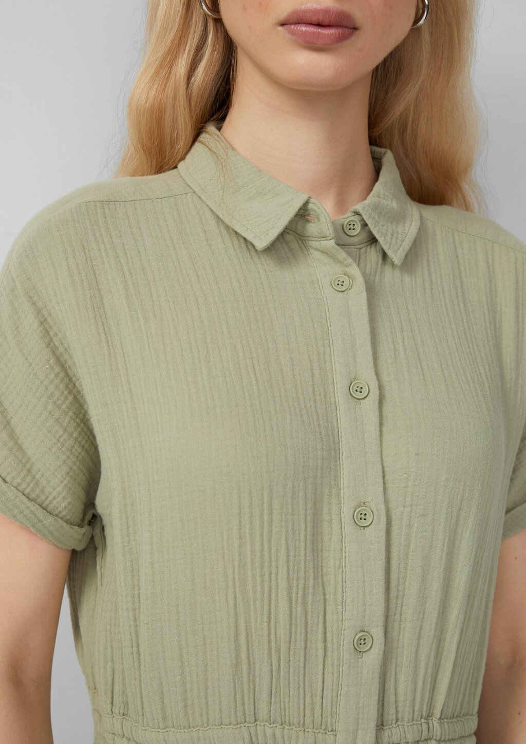 Musselin-Overall mit Elastikbund in der Taille