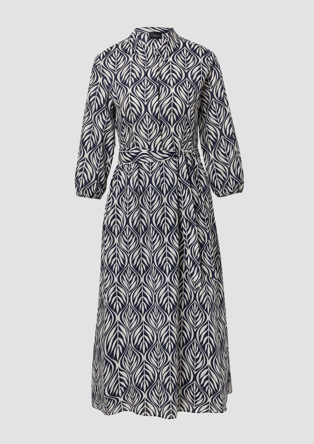 Hemdblusenkleid in Midilänge mit All-over-Print