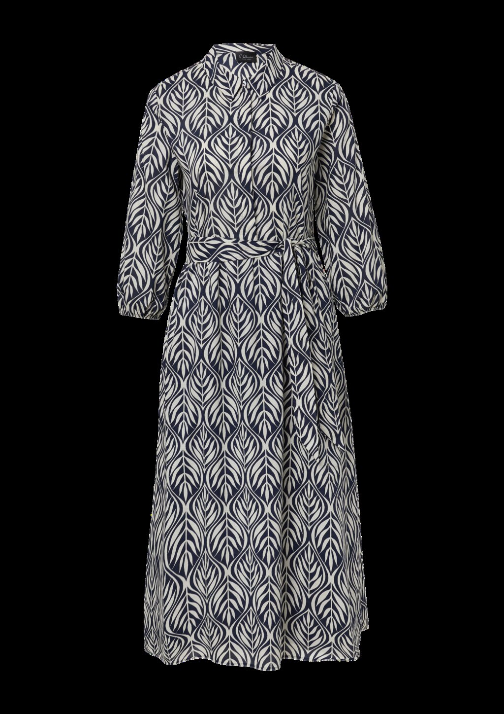 Hemdblusenkleid in Midilänge mit All-over-Print