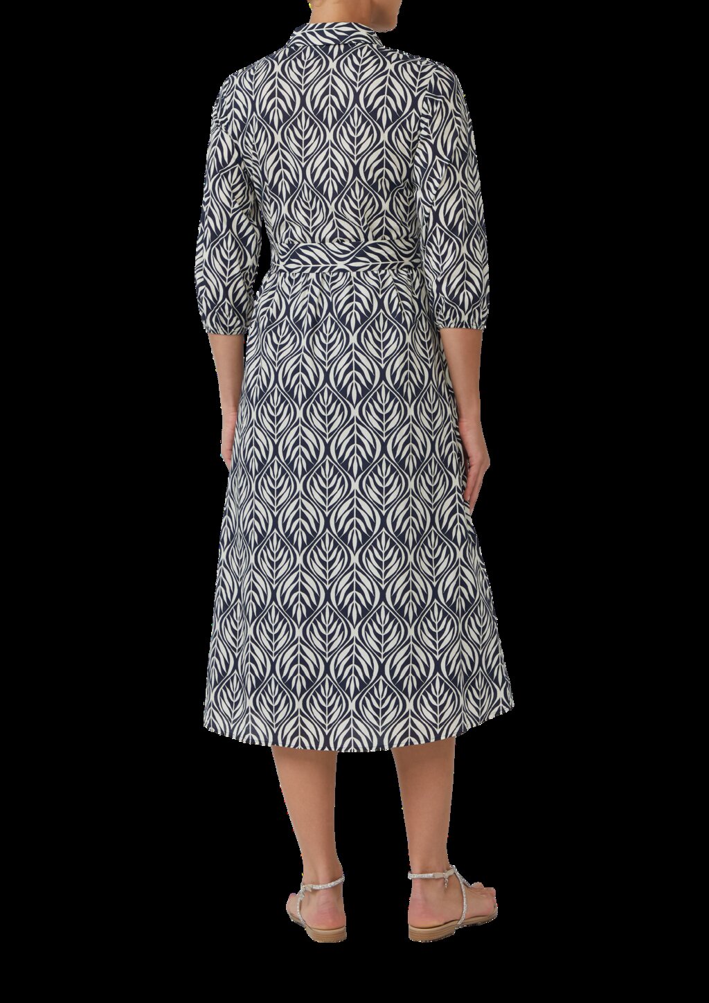 Hemdblusenkleid in Midilänge mit All-over-Print