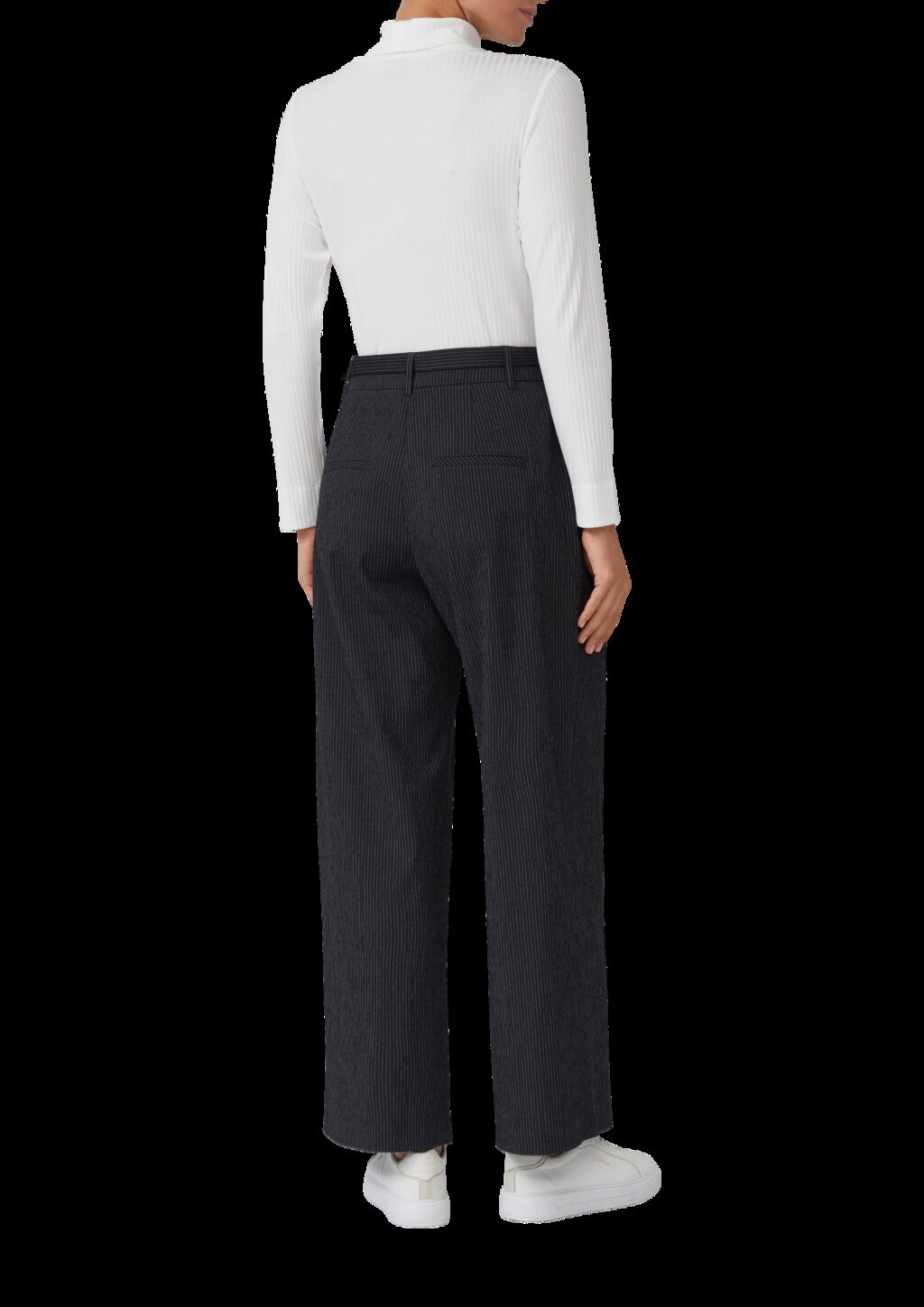 Gerippter Rollkragenpullover im Slim Fit