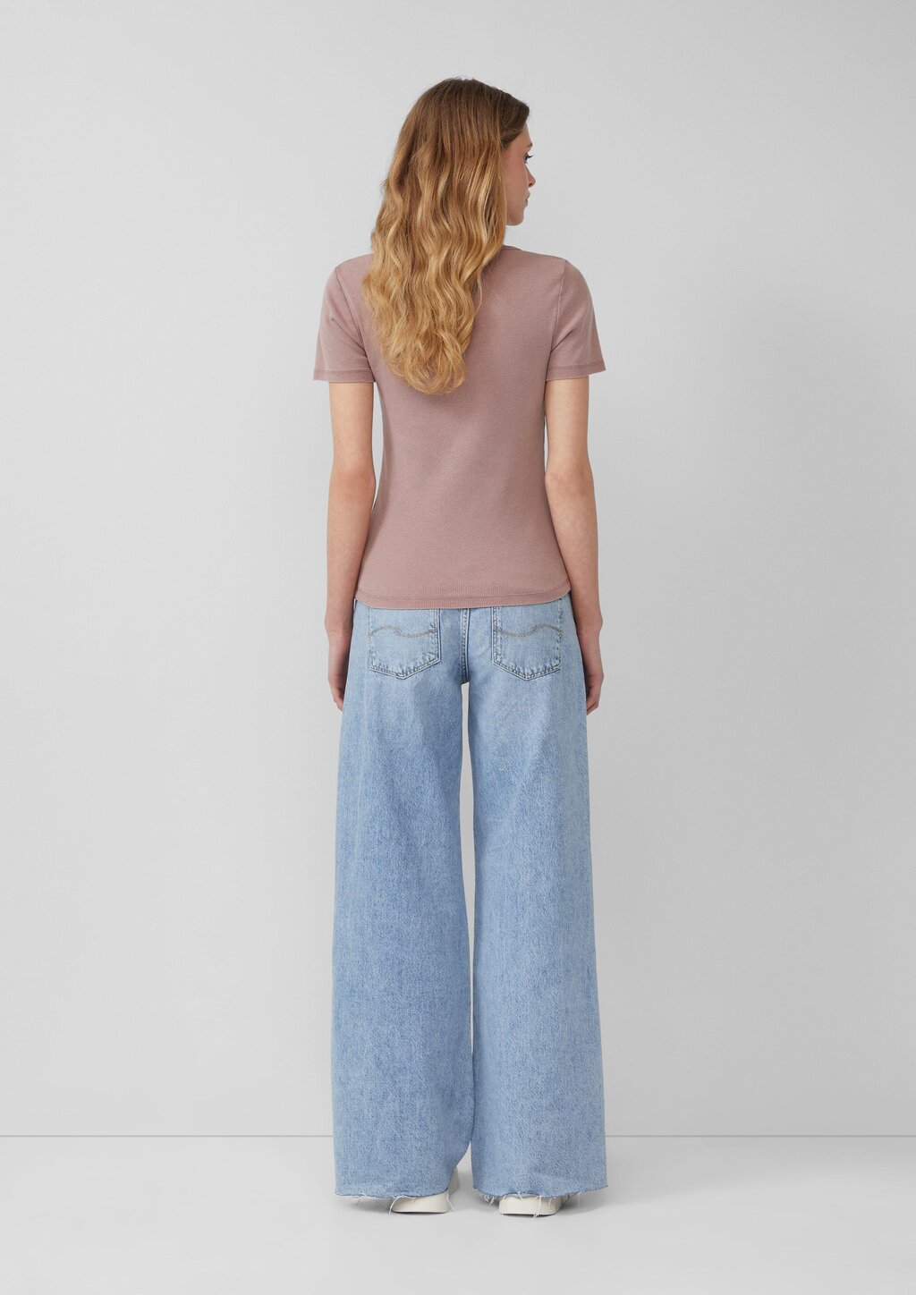 Gewaschenes Ripp-Shirt im Slim Fit