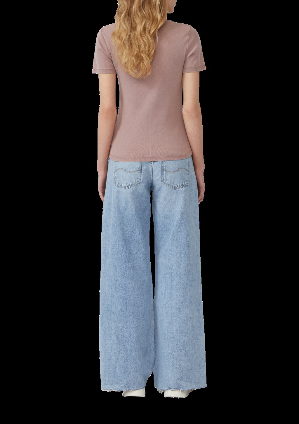 Gewaschenes Ripp-Shirt im Slim Fit