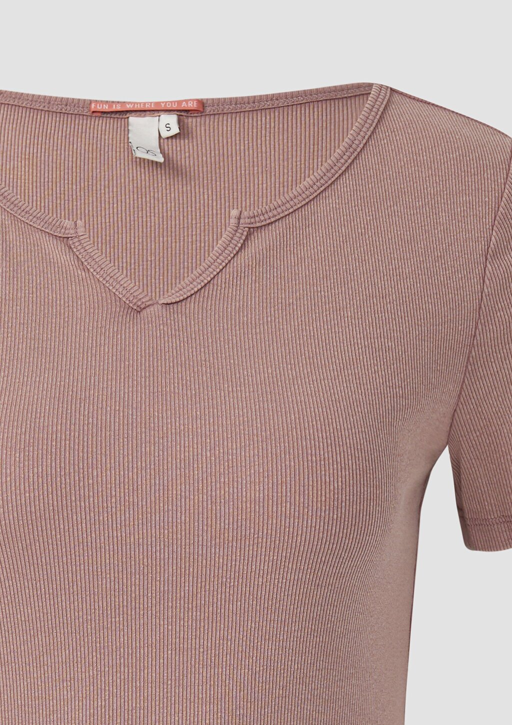 Gewaschenes Ripp-Shirt im Slim Fit