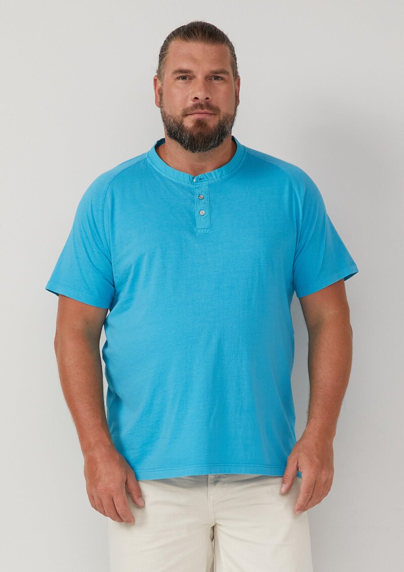 Henley-T-Shirt mit Raglanärmeln und Garment Dye