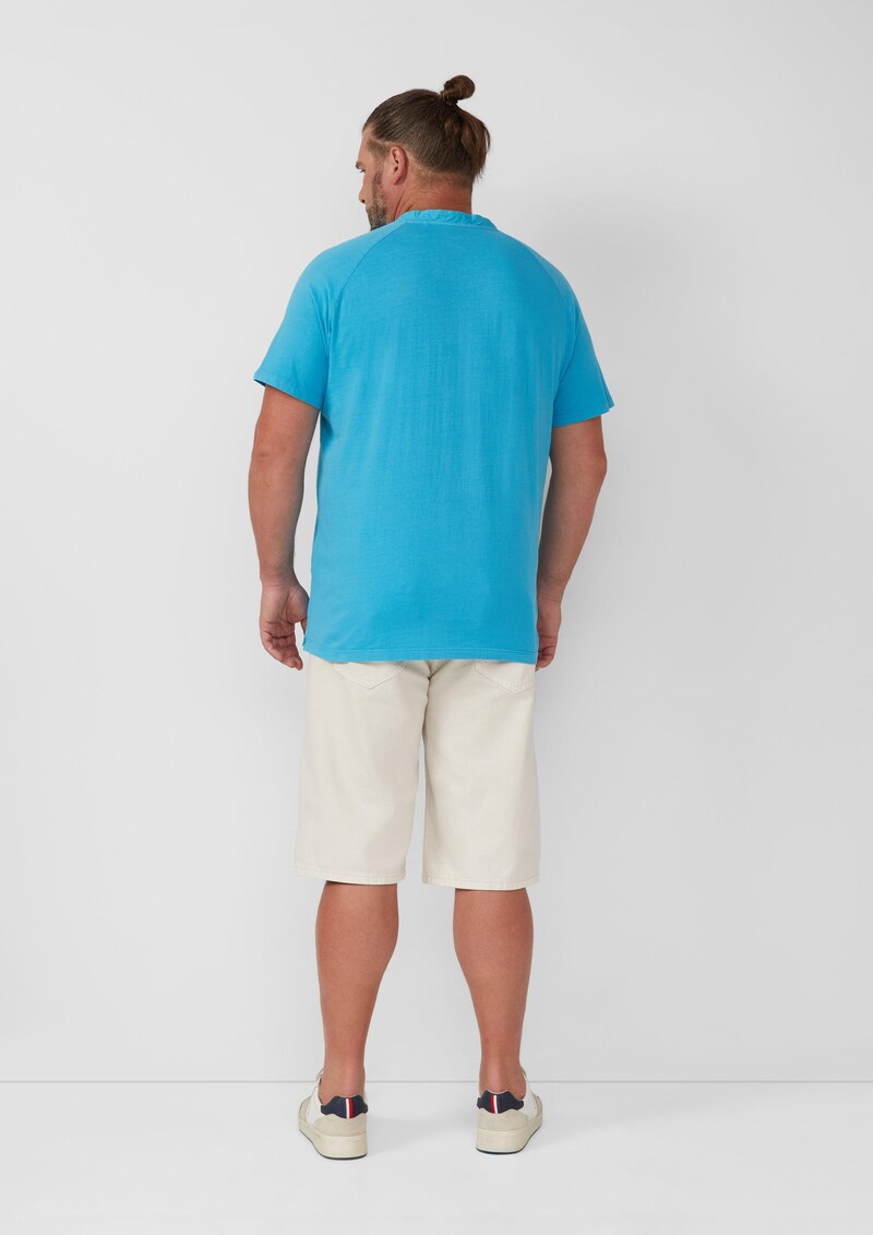 Henley-T-Shirt mit Raglanärmeln und Garment Dye