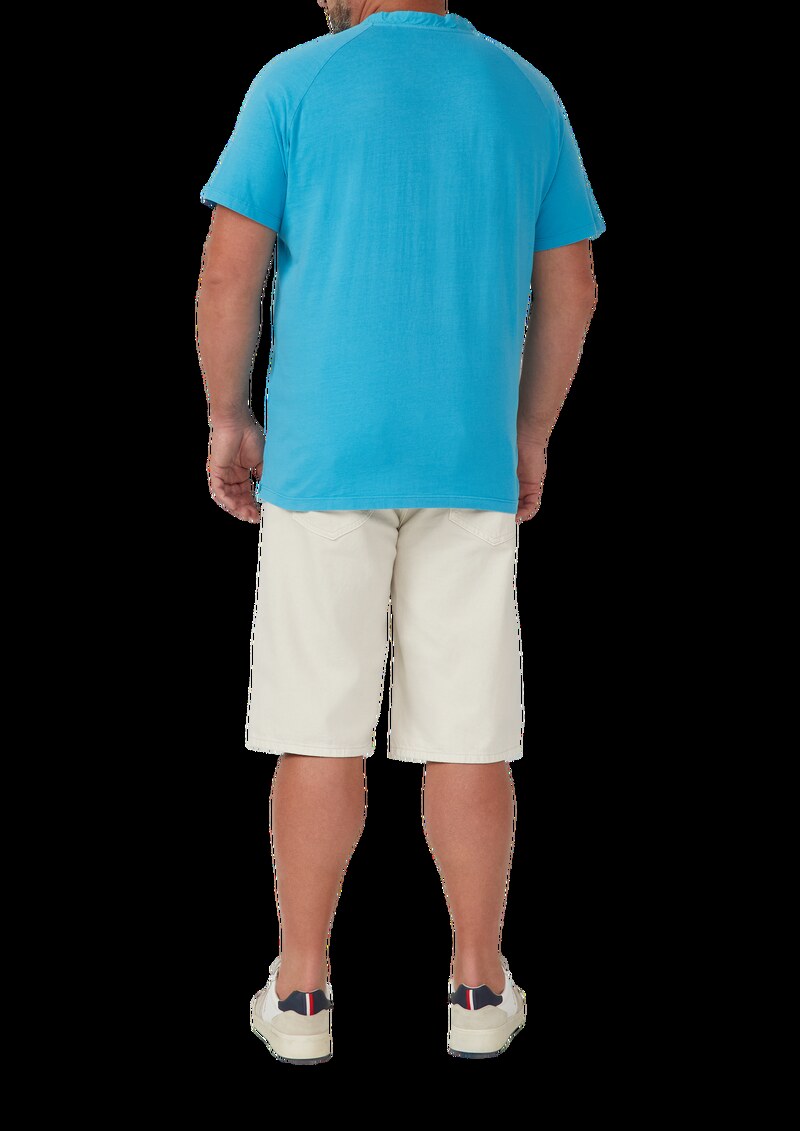 Henley-T-Shirt mit Raglanärmeln und Garment Dye