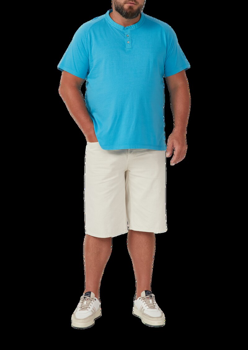 Henley-T-Shirt mit Raglanärmeln und Garment Dye